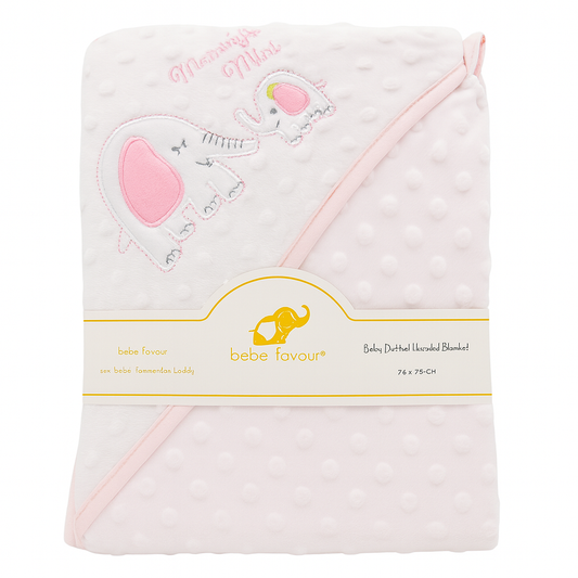 Mini Elephant Bebe Favour Hooded Blanket