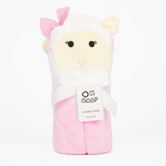 Bebe Favour Pink Sheep Hooded Bath Towel