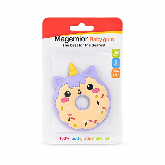Unicorn Donut Round Baby Teether
