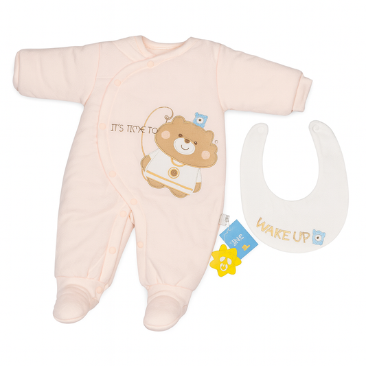 Bear Time Quilted 2 Piece Romper Set