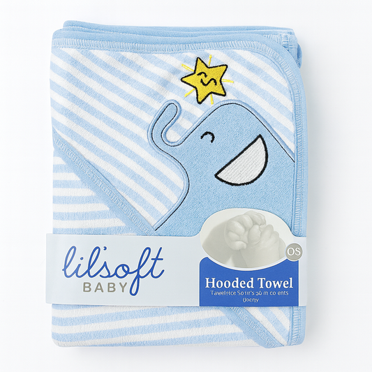 Blue Elephant LilSoft Hooded Towel