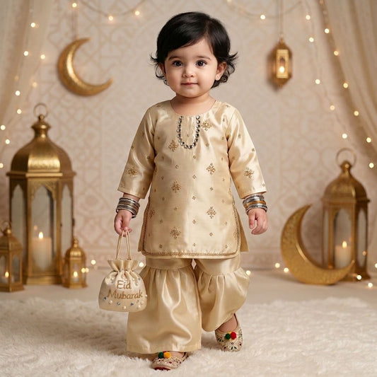 Golden Kameez Grara 6 Piece Set