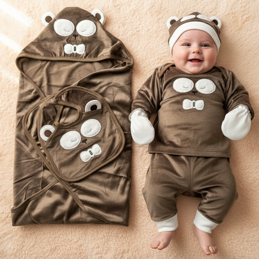 Sleepy Bow Bear 7 Piece Winter Starter Set